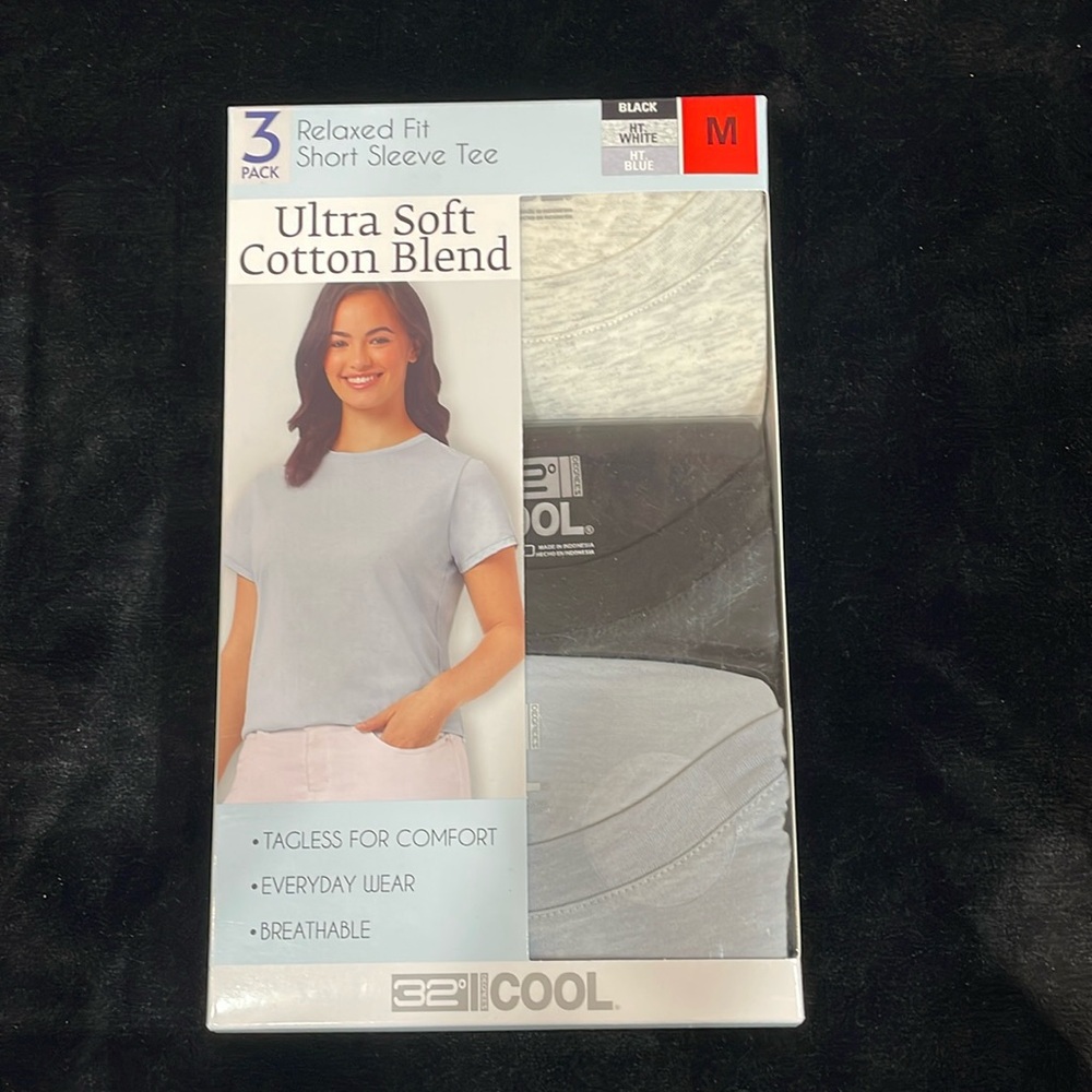 32 Degrees Relaxed Fit Short Sleeve 3 Pack Tee NEW